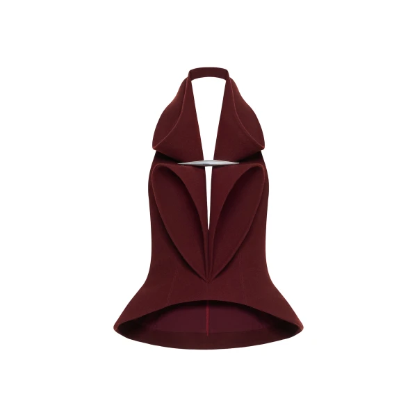 Mizar Halter Top in Maroon Red