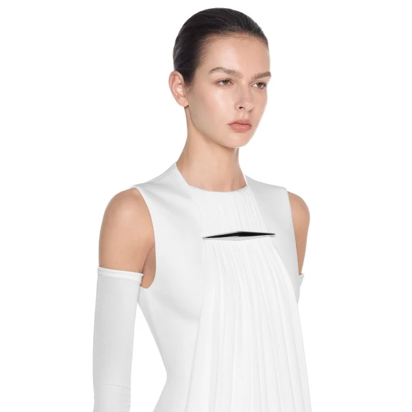 CHATS by C.Dam Noor Dress in White, view 4