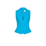CHATS by C.Dam Noura Vest and Skirt Set in Cerulean Blue