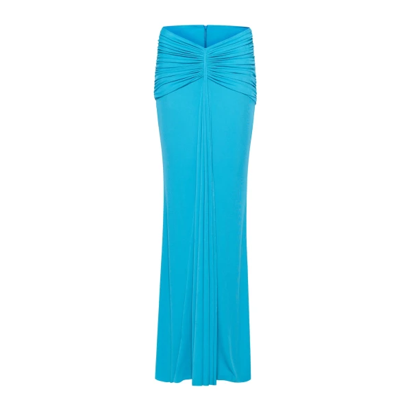 CHATS by C.Dam Noura Vest and Skirt Set in Cerulean Blue, view 4