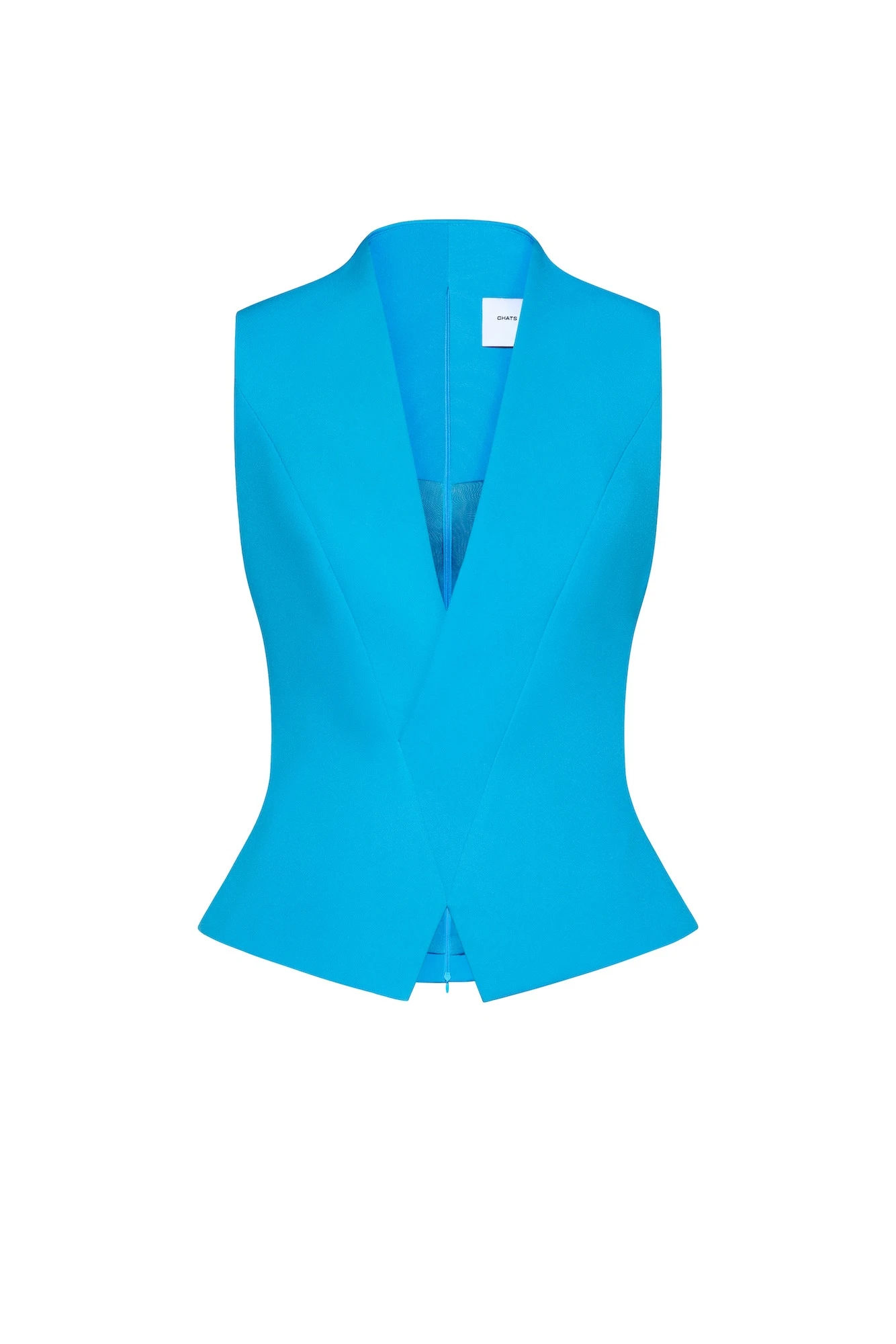 CHATS by C.Dam Noura Vest and Skirt Set in Cerulean Blue CHATS by C.Dam Noura Vest and Skirt Set in Cerulean Blue