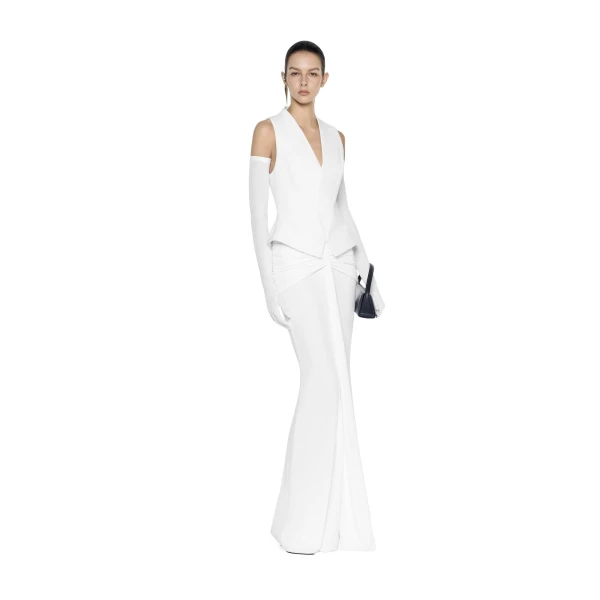 CHATS by C.Dam Noura Vest and Skirt Set in White, view 2