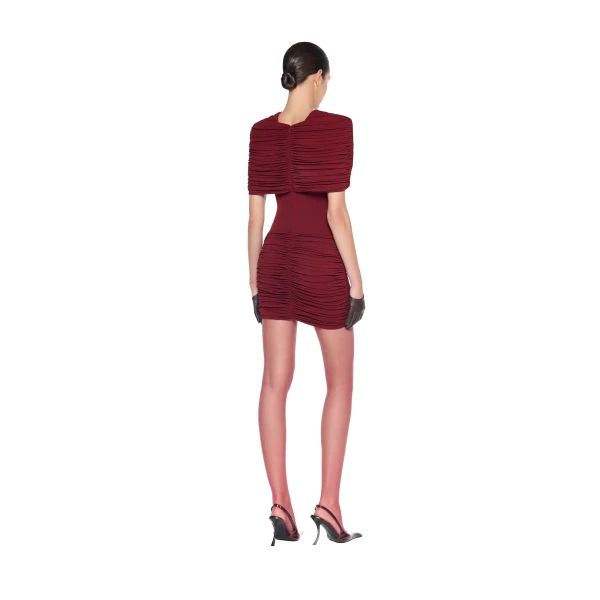 CHATS by C.Dam Rachel Dress in Maroon, view 3