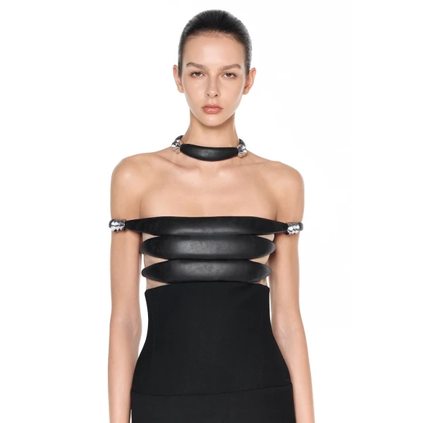 CHATS by C.Dam Rania Dress in Black, view 4