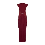 CHATS by C.Dam Rita Dress in Maroon