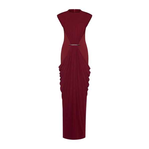 CHATS by C.Dam Rita Dress in Maroon