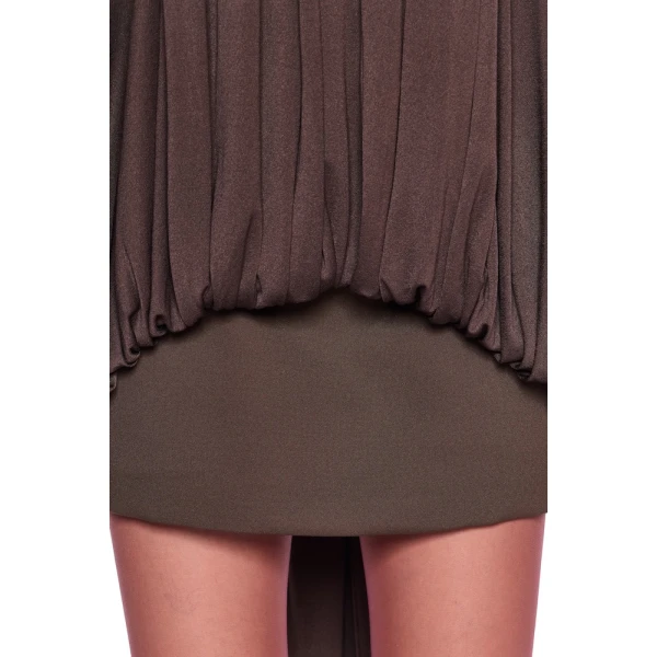 CHATS by C.Dam Rosalind Top and Skirt Set in Brown, view 6
