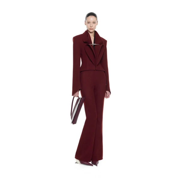 CHATS by C.Dam Sagitta Blazer in Maroon Red, view 2
