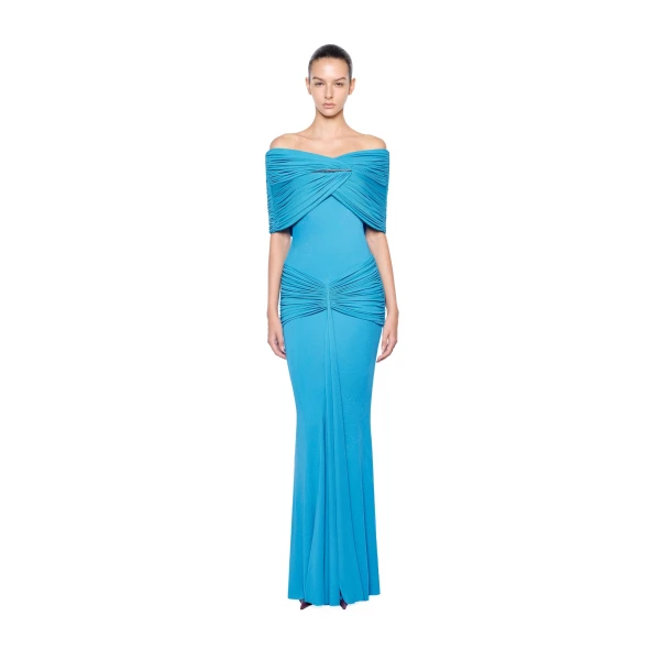 CHATS by C.Dam Sarah Dress in Cerulean Blue, view 2