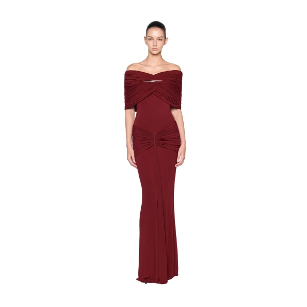 CHATS by C.Dam Sarah Dress in Maroon, view 2