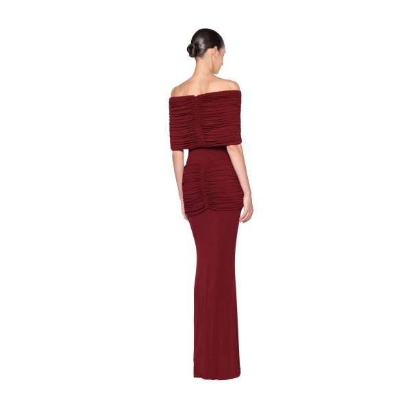 CHATS by C.Dam Sarah Dress in Maroon, view 3