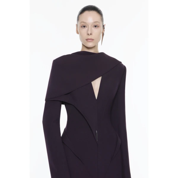 CHATS by C.Dam Selene Coat in Mulberry Red, view 4
