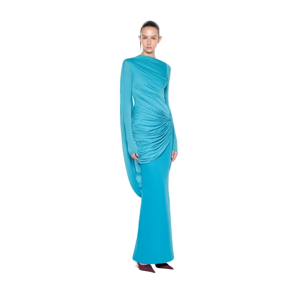 CHATS by C.Dam Selma Dress in Cerulean Blue, view 2