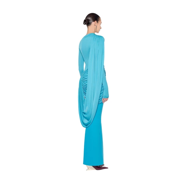 CHATS by C.Dam Selma Dress in Cerulean Blue, view 3