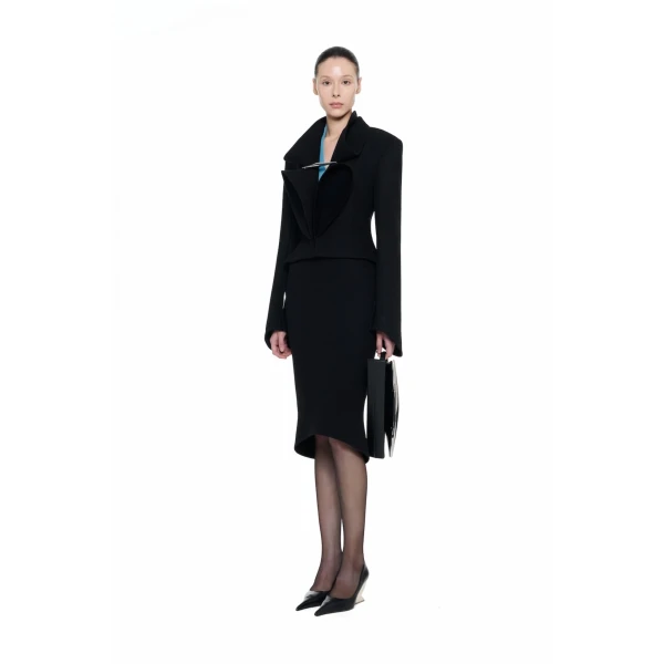CHATS by C.Dam Sham Skirt in Black, view 2