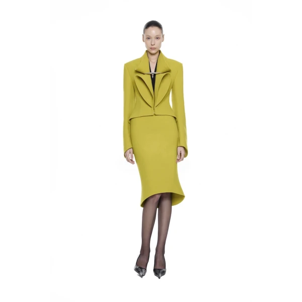 CHATS by C.Dam Sham Skirt in Chartreuse Green, view 2