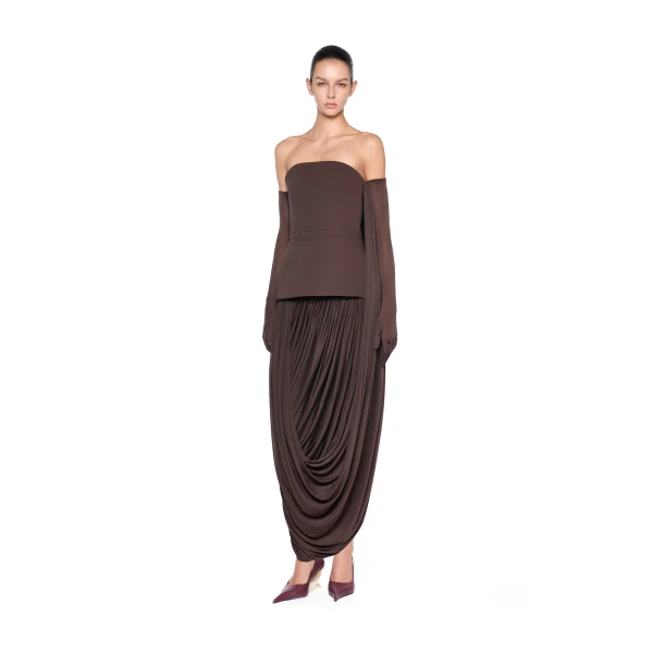 CHATS by C.Dam Shirley Dress in Brown, view 3