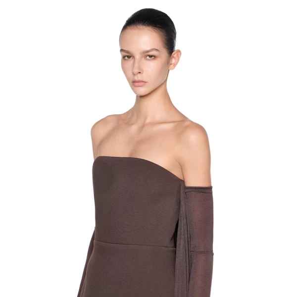 CHATS by C.Dam Shirley Dress in Brown, view 4