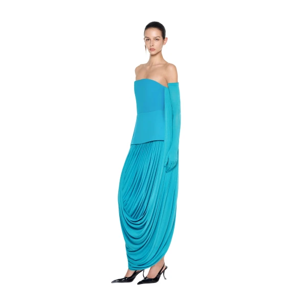 CHATS by C.Dam Shirley Dress in Cerulean Blue, view 2
