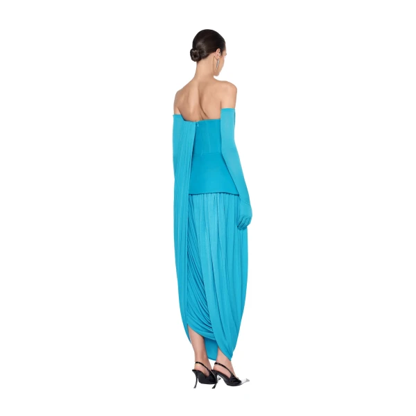 CHATS by C.Dam Shirley Dress in Cerulean Blue, view 3