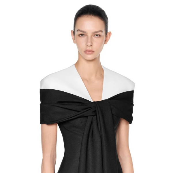 CHATS by C.Dam Sophie Dress in Black and White, view 4
