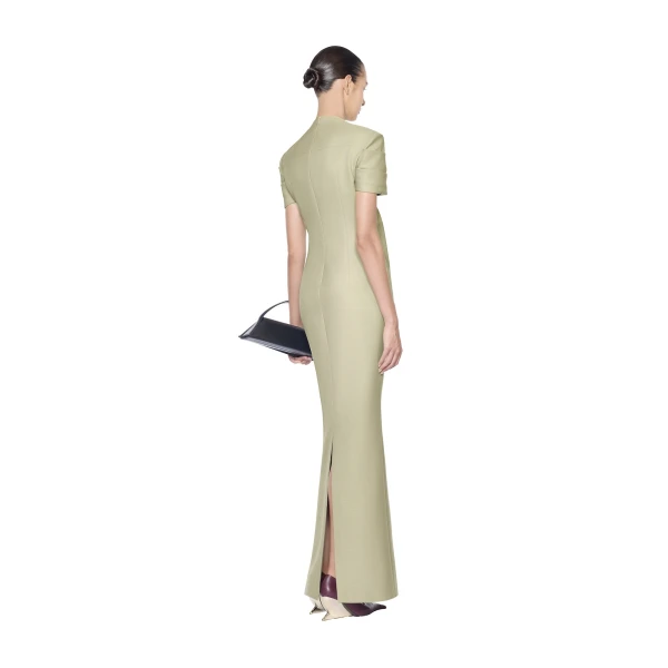 CHATS by C.Dam Sophie Dress in Sage Olive, view 3