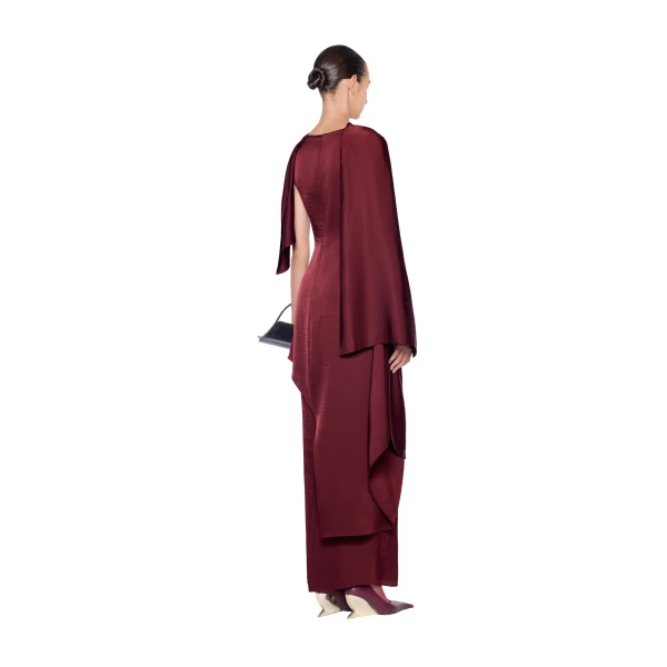 CHATS by C.Dam Veena Dress in Sangria Red, view 3