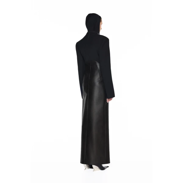 CHATS by C.Dam Vera Coat and Bodysuit Set in Black, view 3