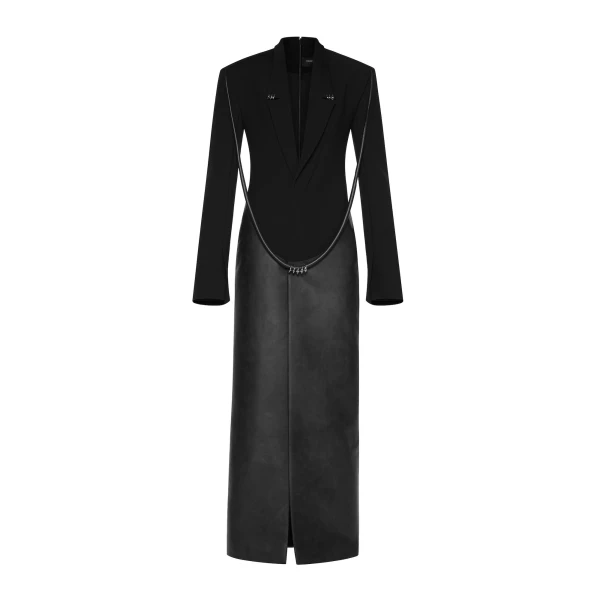 Vera Coat and Bodysuit Set in Black