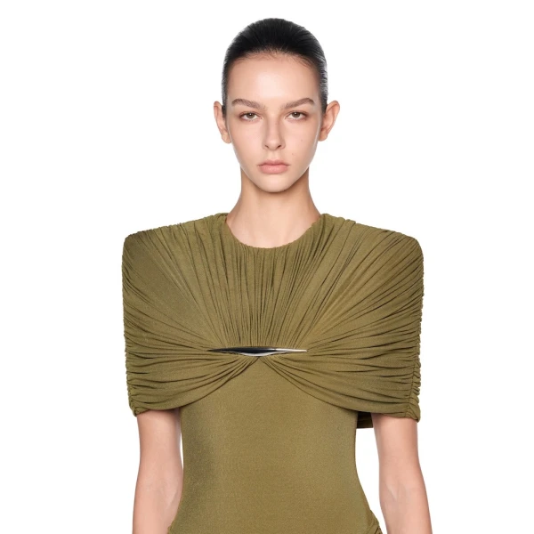 CHATS by C.Dam Virginia Dress in Brown Moss, view 4
