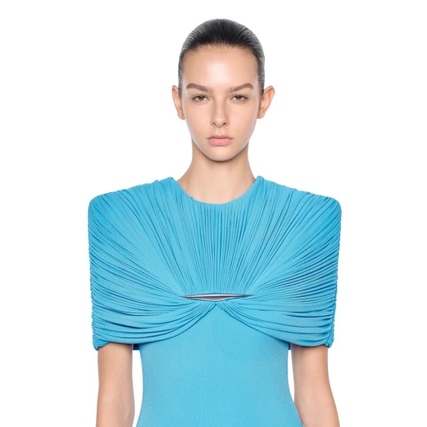 CHATS by C.Dam Virginia Dress in Cerulean Blue, view 4
