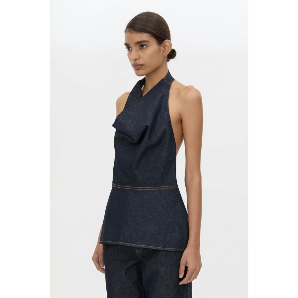 Camilla and Marc Aubrey Denim Top in Indigo, view 3 | Sleeveless | Luxury Shoes 