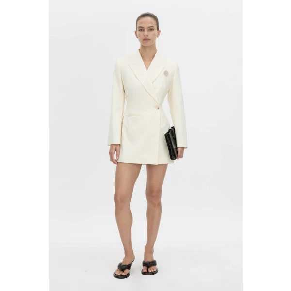 Camilla and Marc Chase Blazer Dress in Cream, view 2 | Mini Dresses | Luxury Shoes 