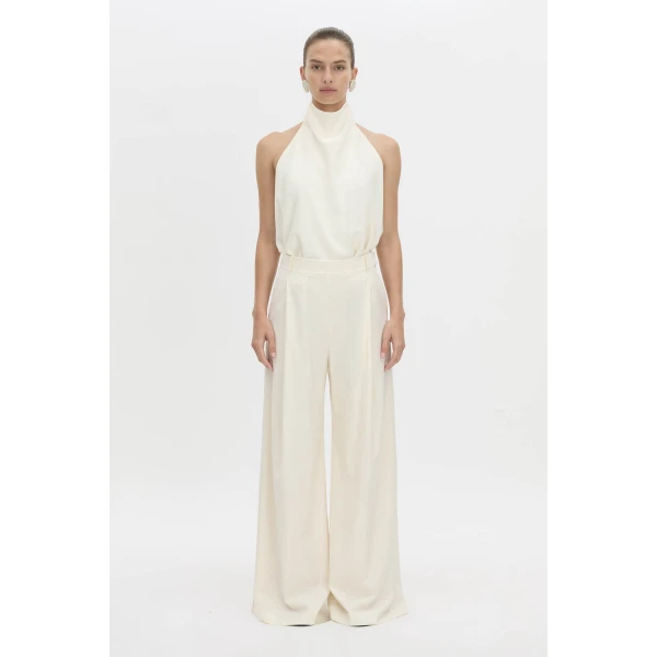 Camilla and Marc Chase Wide Leg Pant in Cream, view 5 | Wide leg pants | Luxury Shoes 