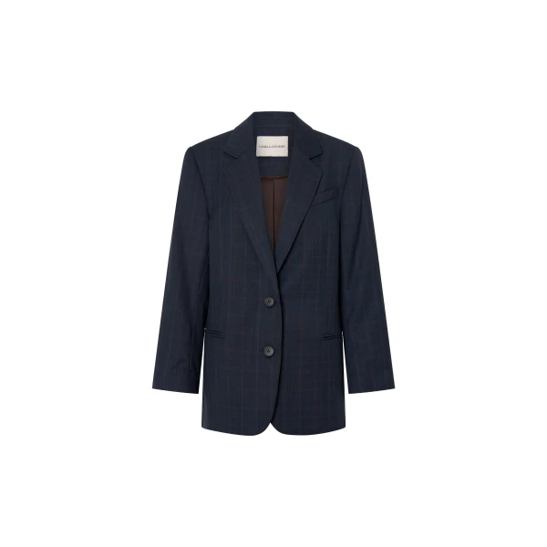 Ivar Blazer in Navy Chocolate Check