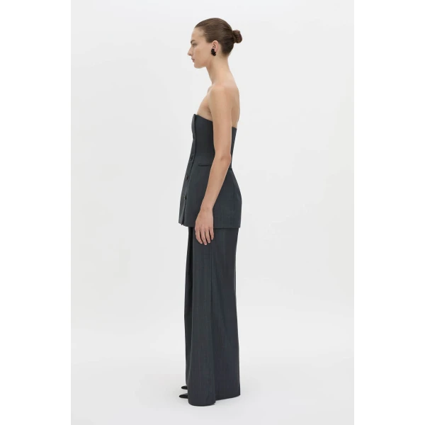 Camilla and Marc Ivar Bodice Top in Navy Chocolate Check, view 5 | Sleeveless | Luxury Shoes 