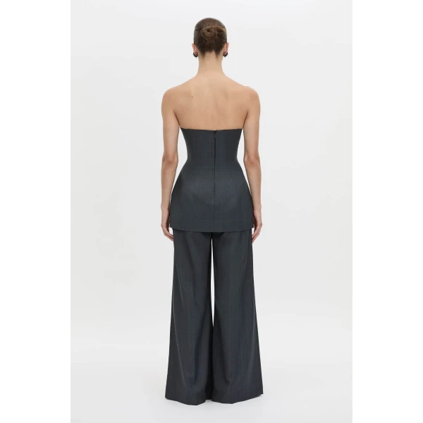 Camilla and Marc Ivar Bodice Top in Navy Chocolate Check, view 6 | Sleeveless | Luxury Shoes 