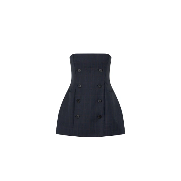 Camilla and Marc Ivar Bodice Top in Navy Chocolate Check | Sleeveless | Luxury Shoes 