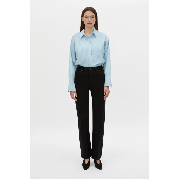 Camilla and Marc Jenie Stripe Shirt in Baby Blue Stripe, view 5 | Shirts | Luxury Shoes 
