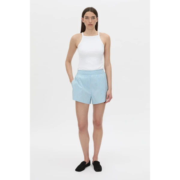 Camilla and Marc Jenie Stripe Short in Baby Blue Stripe, view 2 | Shorts | Luxury Shoes 