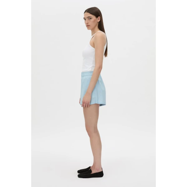 Camilla and Marc Jenie Stripe Short in Baby Blue Stripe, view 6 | Shorts | Luxury Shoes 