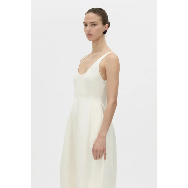 Camilla and Marc Mala Midi Dress in Cream, view 3 | Midi Dresses | Luxury Shoes 