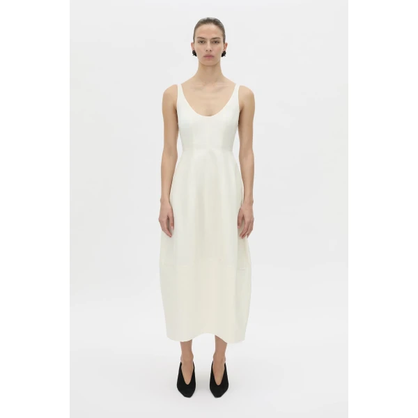 Camilla and Marc Mala Midi Dress in Cream, view 4 | Midi Dresses | Luxury Shoes 