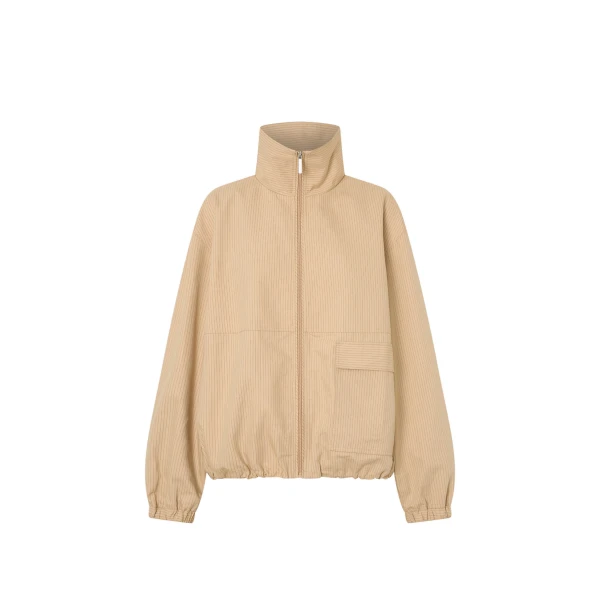 Camilla and Marc Oren Funnel Neck Jacket in Ochre Stripe | Jackets | Luxury Shoes 