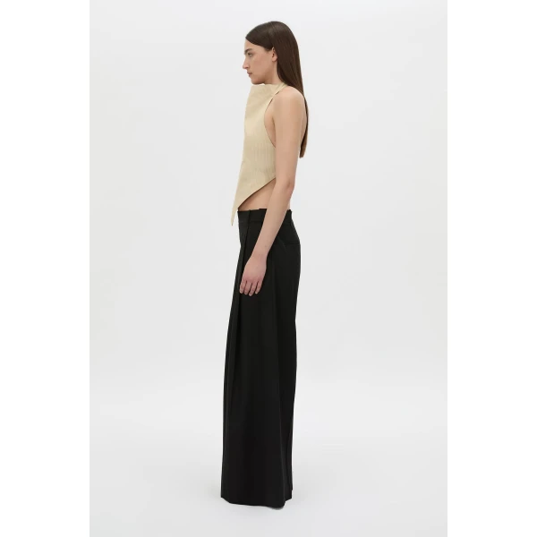 Camilla and Marc Oren Stripe Crop Top in Ochre Stripe, view 6 | Cropped Top | Luxury Shoes 