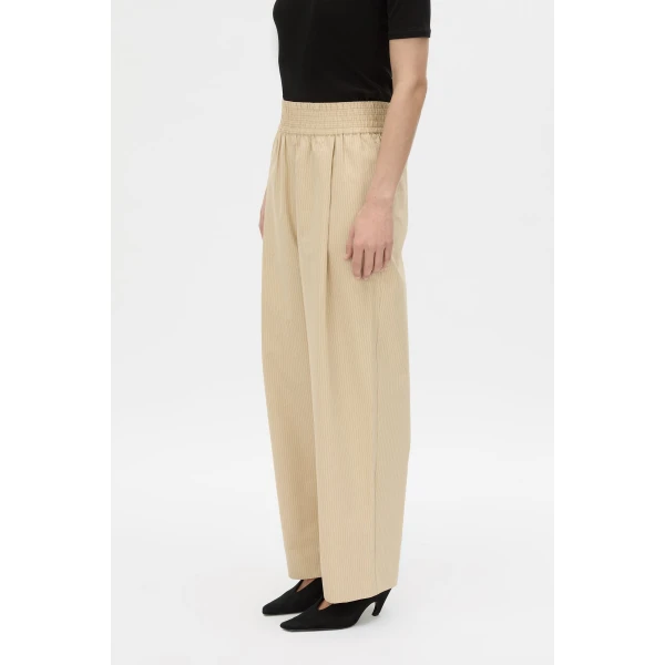 Camilla and Marc Oren Stripe Wide Leg Pant in Ochre Stripe, view 3 | Wide leg pants | Luxury Shoes 