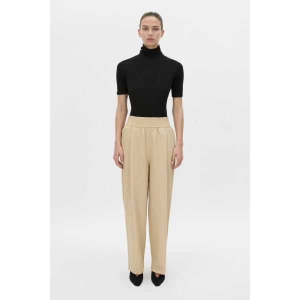 Camilla and Marc Oren Stripe Wide Leg Pant in Ochre Stripe, view 5 | Wide leg pants | Luxury Shoes 