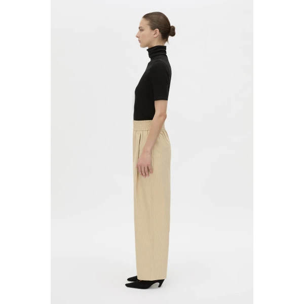 Camilla and Marc Oren Stripe Wide Leg Pant in Ochre Stripe, view 6 | Wide leg pants | Luxury Shoes 