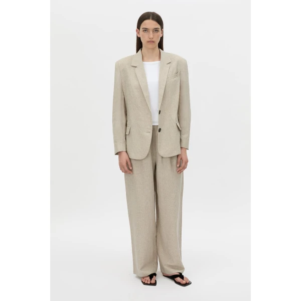 Camilla and Marc Phostre Linen Relaxed Blazer in Sand, view 2 | Blazers | Luxury Shoes 