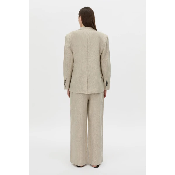 Camilla and Marc Phostre Linen Relaxed Blazer in Sand, view 6 | Blazers | Luxury Shoes 